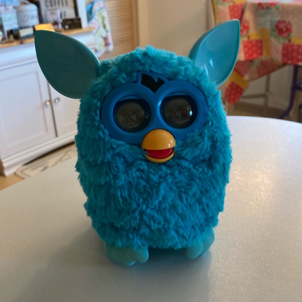 Furby from back in the day turquoise blue color talks
